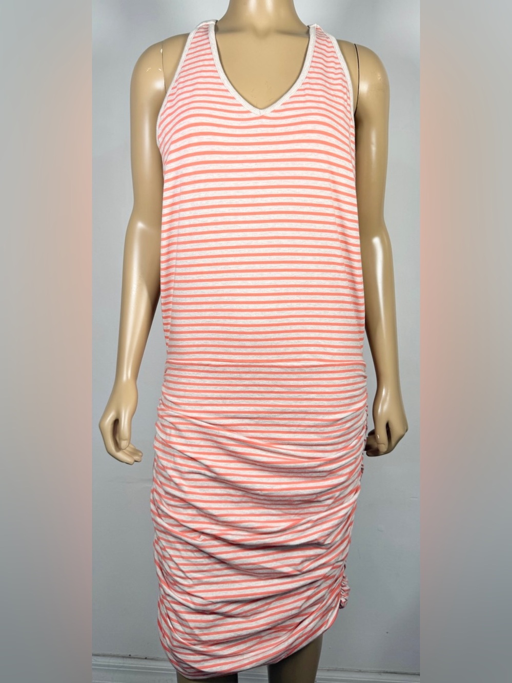 Athleta Women’s Size Large Ember Orange Striped Sleeveless Racerback Dress